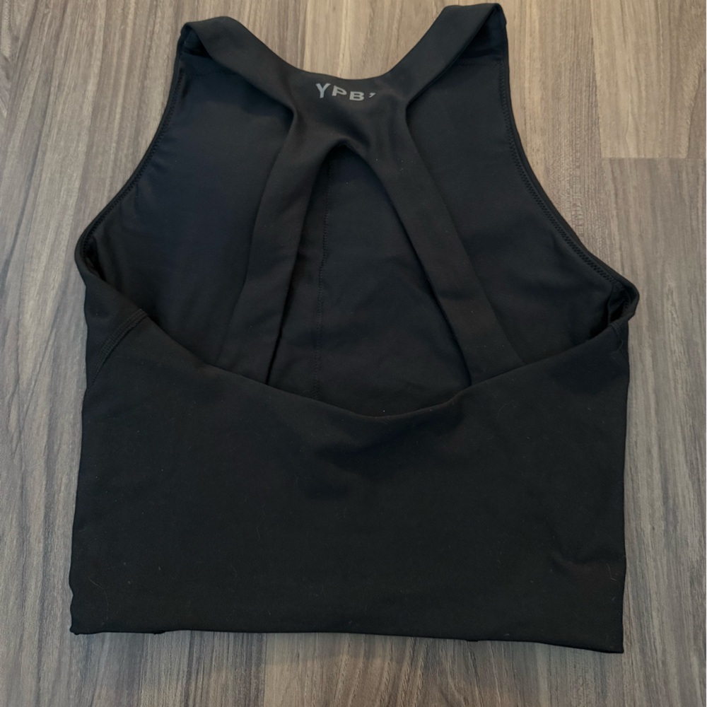 YPB Abercrombie black high neck crop top